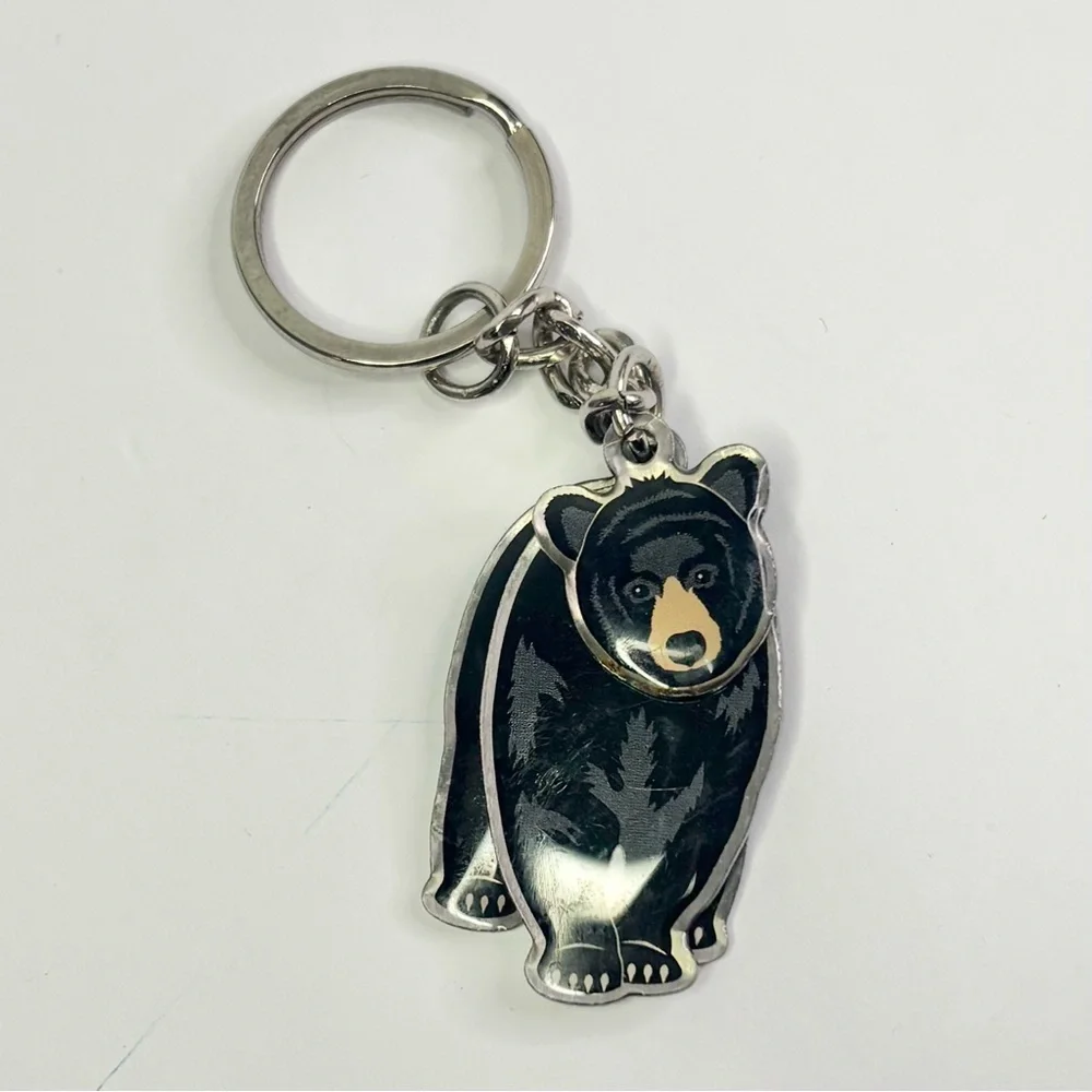 Moveable Black Bear Keychain from Bear Mountain State Park, [3.75” x 1”]